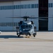 A HH-60G Pave Hawk helicopter prepares for take-off for its final flight before retirement