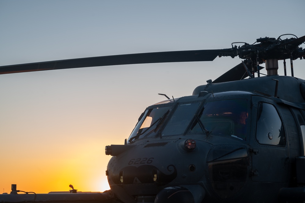 301st Expeditionary Rescue Squadron conducts nighttime air refueling