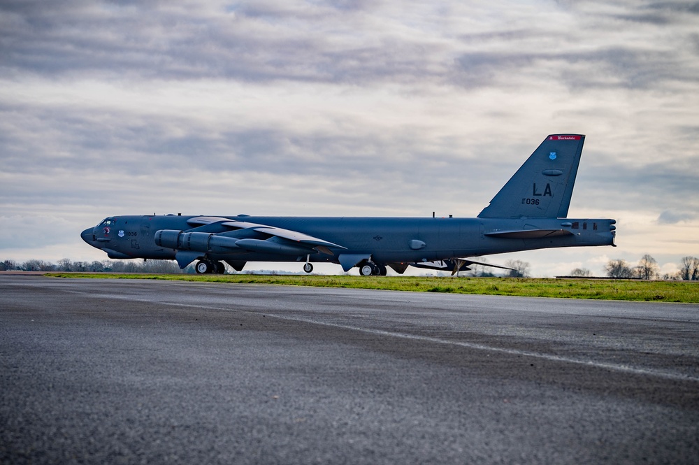 Two B-52s take off for Exercise APEX BUCCANEER