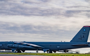 Two B-52s take off for Exercise APEX BUCCANEER