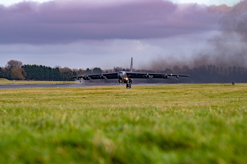 Two B-52s take off for Exercise APEX BUCCANEER