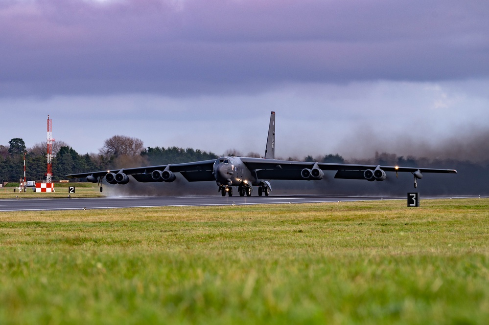 Two B-52s take off for Exercise APEX BUCCANEER