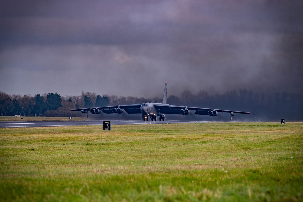 Two B-52s take off for Exercise APEX BUCCANEER