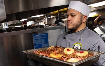 USS Stockdale cooks Thanksgiving meal