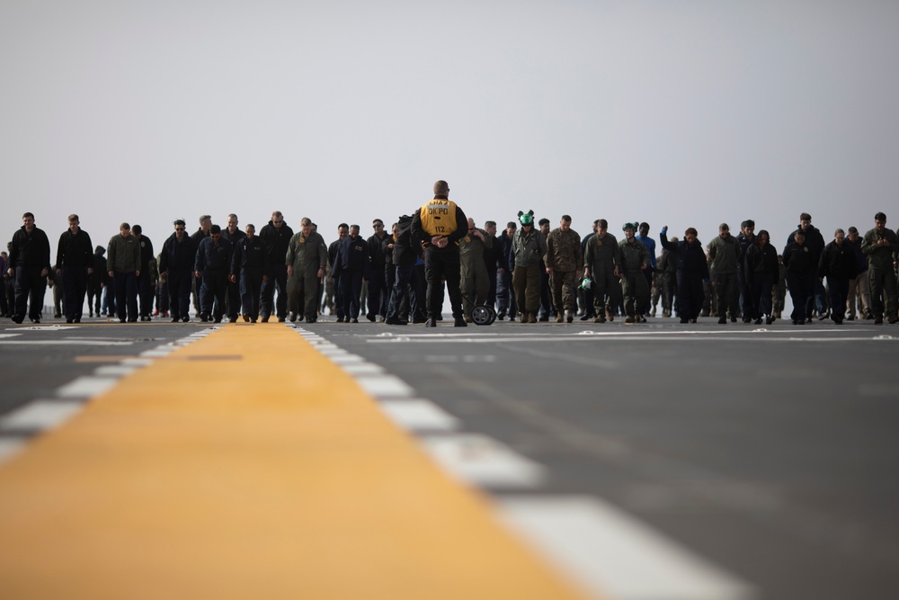 Sailors Perform a FOD Walkdown