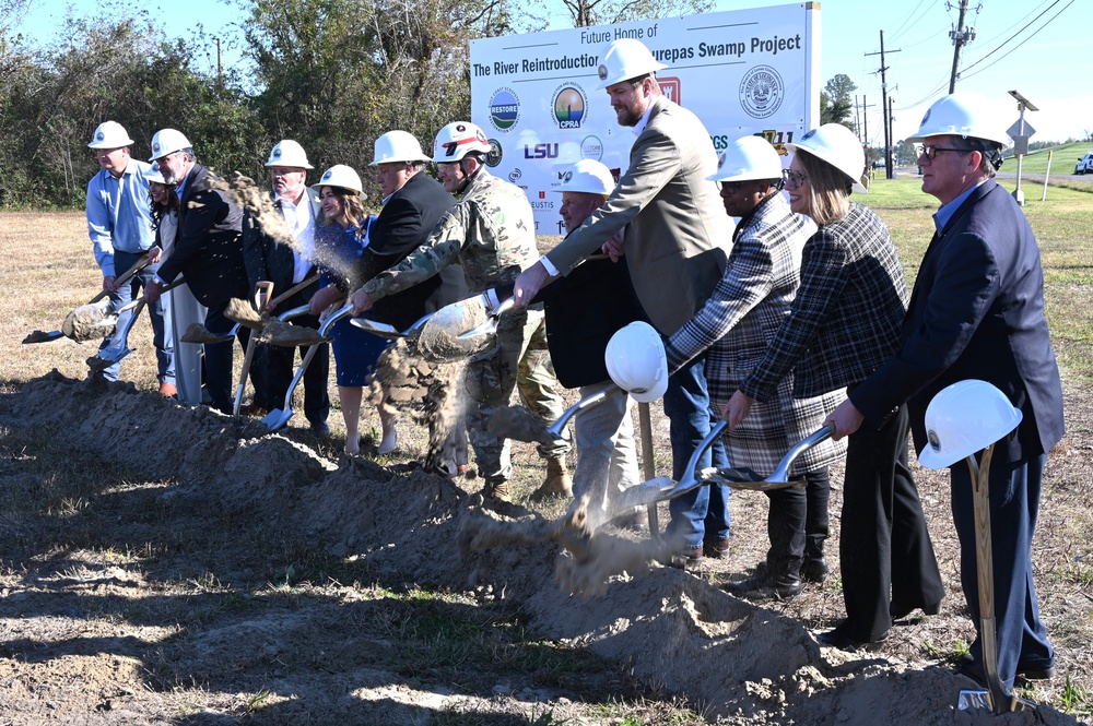 New Orleans Corps of Engineers attends CPRA ceremony for Maurepas Swamp Project