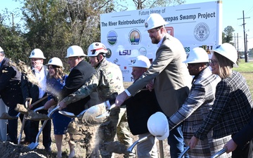 New Orleans Corps of Engineers attends CPRA ceremony for Maurepas Swamp Project