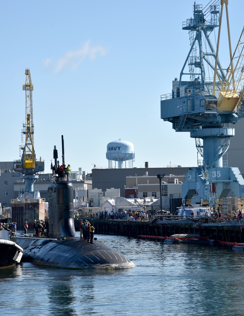 USS Washington (SSN 787) arrives at Portsmouth Naval Shipyard