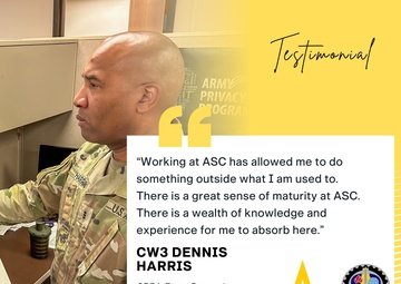 ASC Employee Testimonial, CW3 Dennis Harris