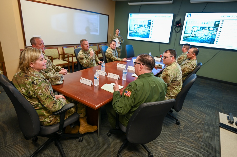 Maj. Gen. Von Hoffman visits Group Commanders at the Alamo Wing