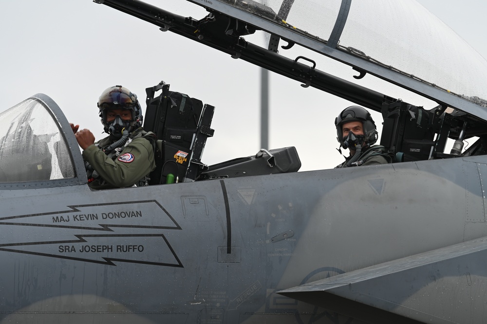 104th Fighter Wing pilot honors brother's retirement with F-15D incentive flight