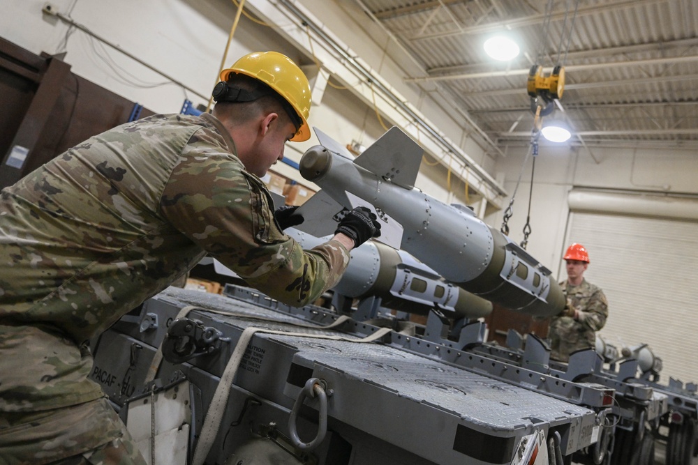 The 3rd MUNS perform a munitions loading exercise on JBER