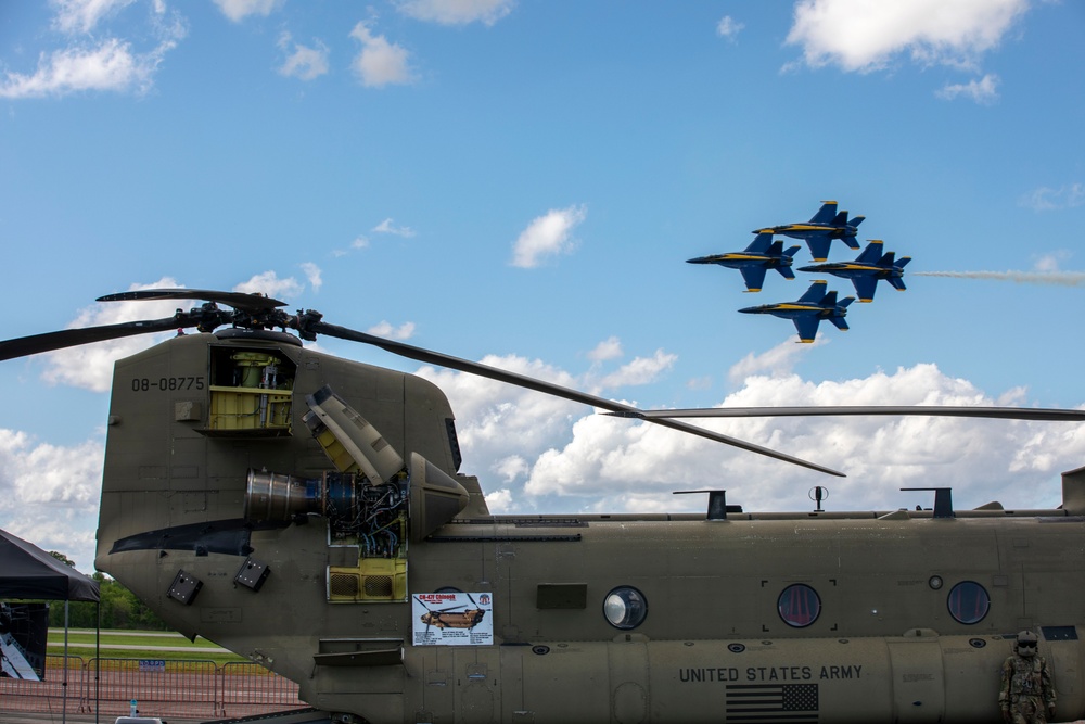 Blue Angels Fly Over Spectators at the annual Air Show in New Orleans