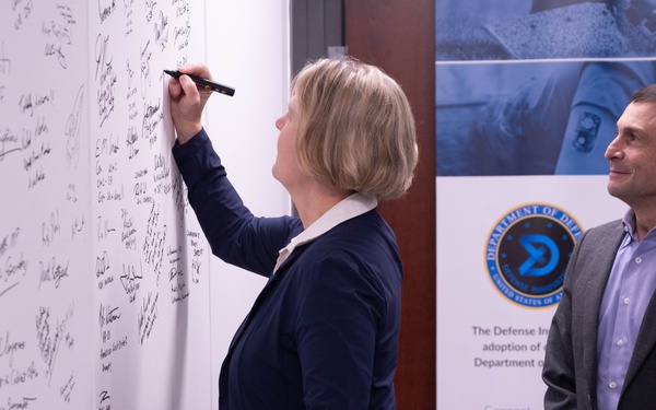 Commandant of the U.S. Coast Guard, Admiral Linda L. Fagan, visits the Defense Innovation Unit