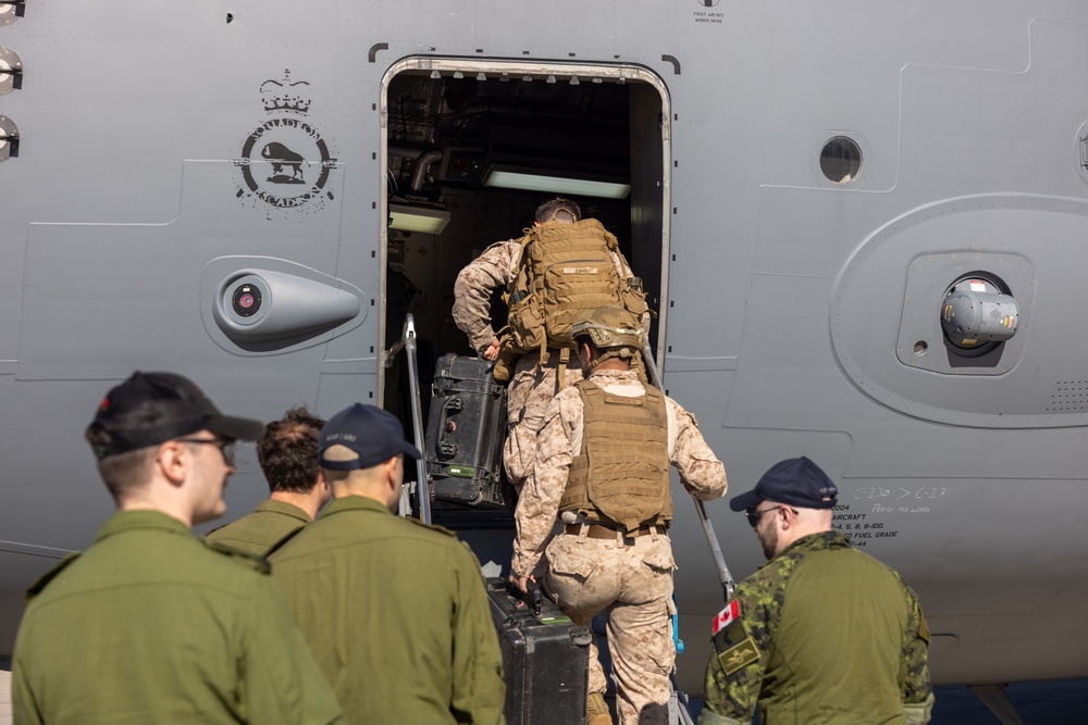 U.S. Marines rehearse HIMARS employment with Royal Canadian Air Force