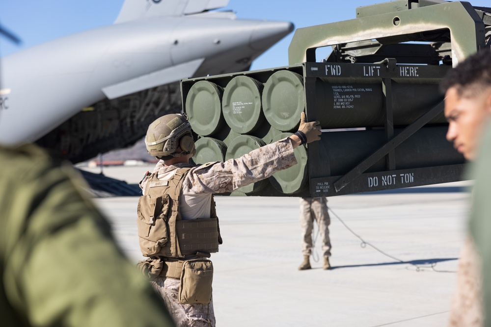 U.S. Marines rehearse HIMARS employment with Royal Canadian Air Force