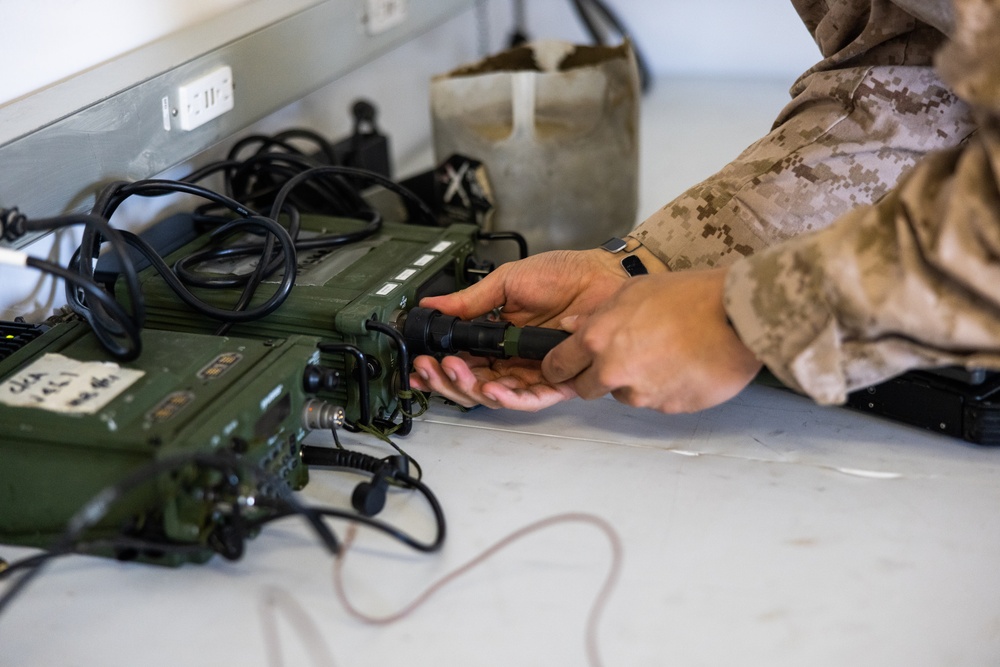 1st LAR Marines set up COC as part of Steel Knight 24
