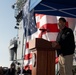 SECNAV holds all hands call aboard Boxer with former Governor Arnold