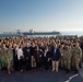 SECNAV holds all hands call aboard Boxer with former Governor Arnold