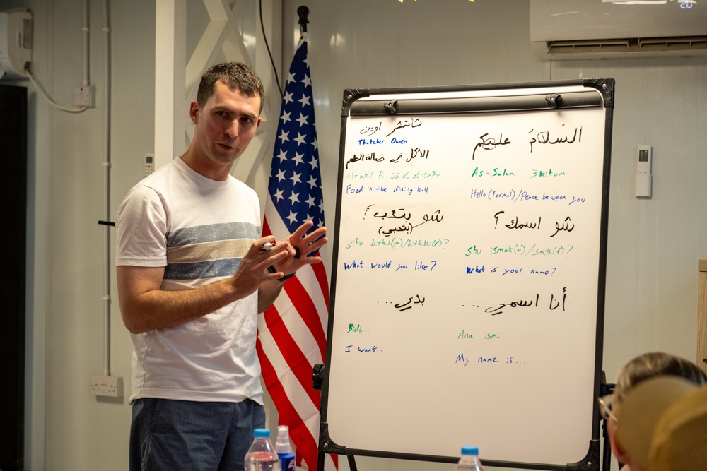 A-10C Thunderbolt II aircraft pilot teaches Arabic to Airmen