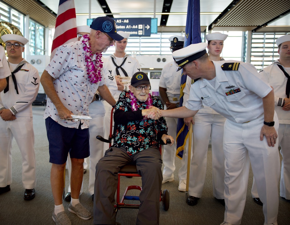 At 104, Respected Pearl Harbor Veteran Receives Grand Greeting in Advance of 83rd Pearl Harbor Day Anniversary