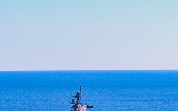 The USS Bulkeley conducts an International Maneuvering Exercise with the Cypriot Navy
