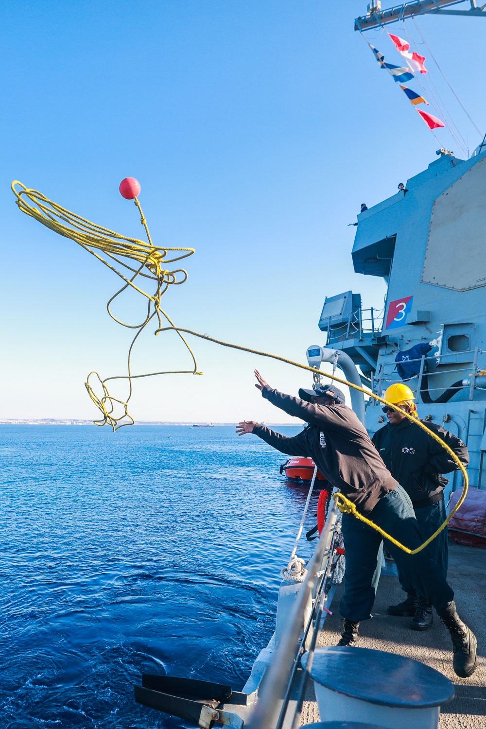 USS Bulkeley pulls into Larnaca, Cyprus