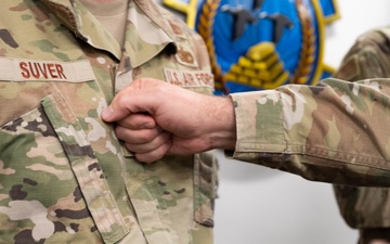 Tech. Sgt. Suver STEP promotion, pinned by Maj. Gen. DeVoe