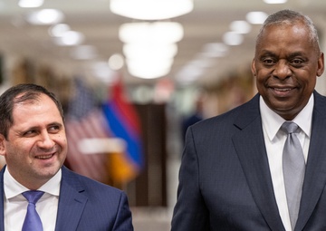 Secretary Austin hosts Armenia Defense Minister Suren Papikyan