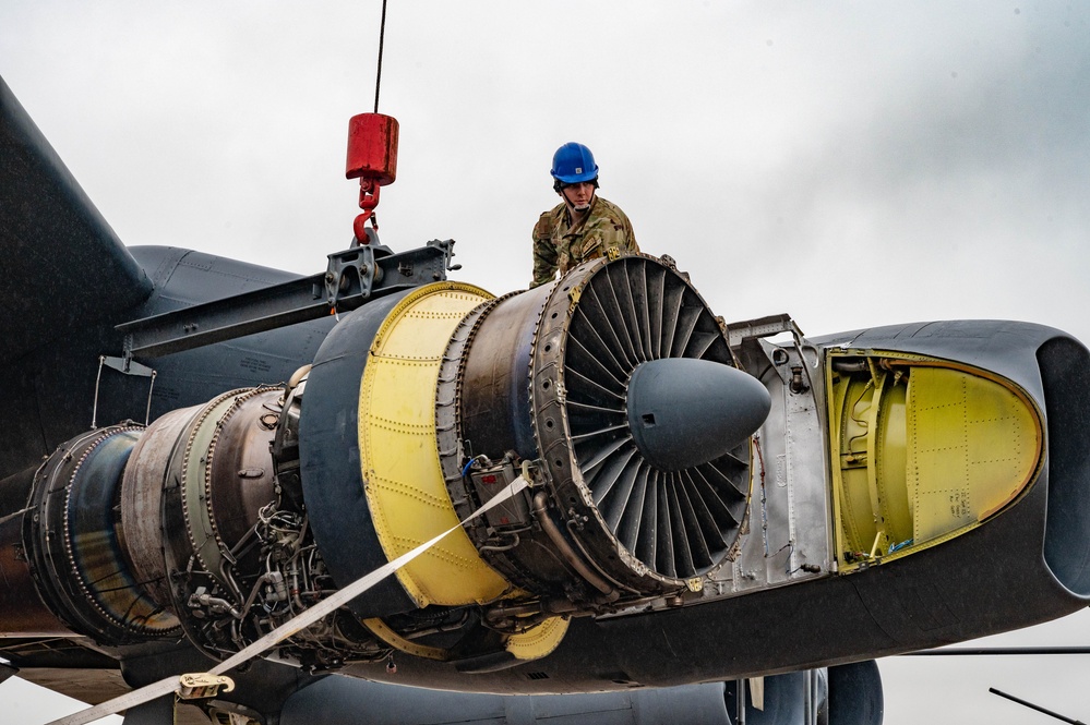 Maintainers conduct engine maintenance during BTF 25-1