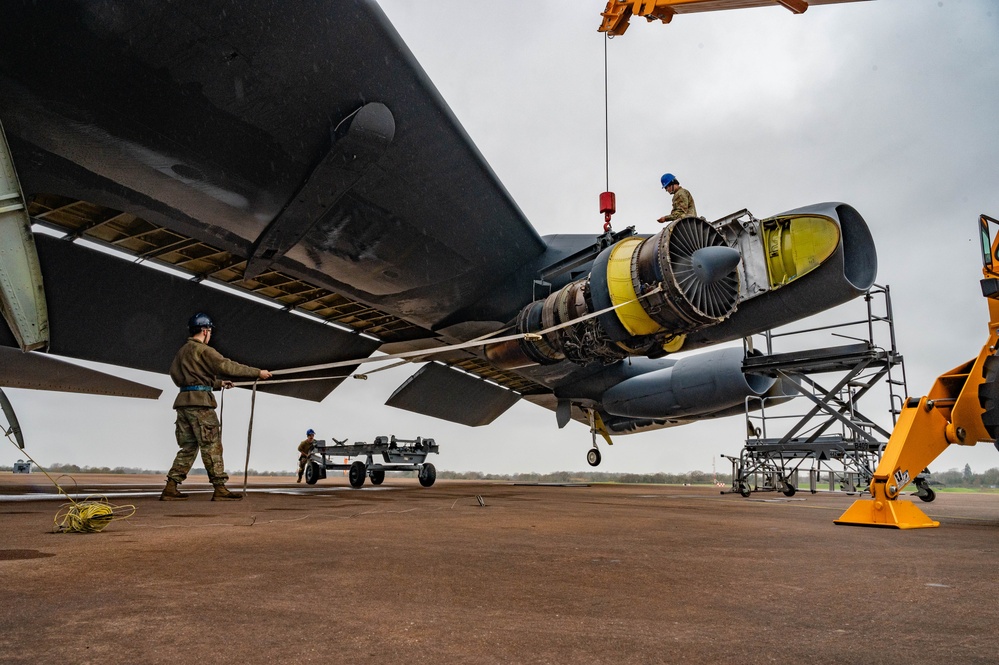 Maintainers conduct engine maintenance during BTF 25-1