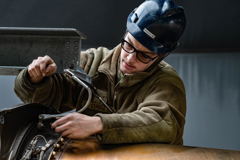 Maintainers conduct engine maintenance during BTF 25-1