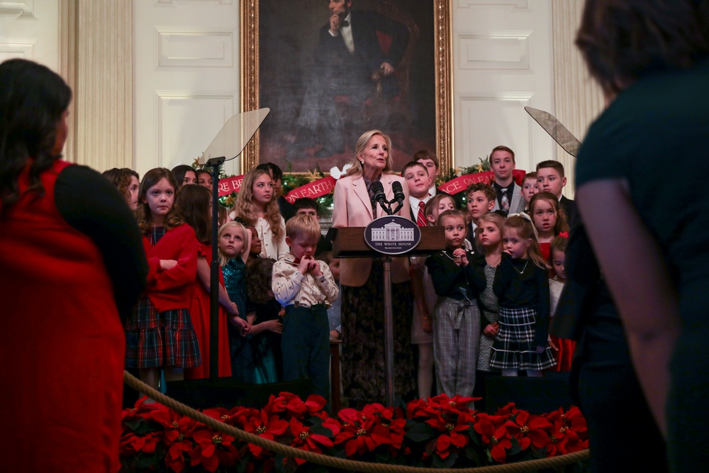 First Lady Jill Biden welcomes National Guard families to White House