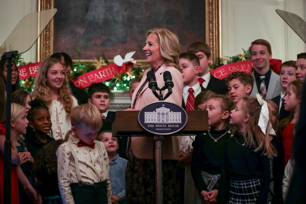 First Lady Jill Biden welcomes National Guard families to White House
