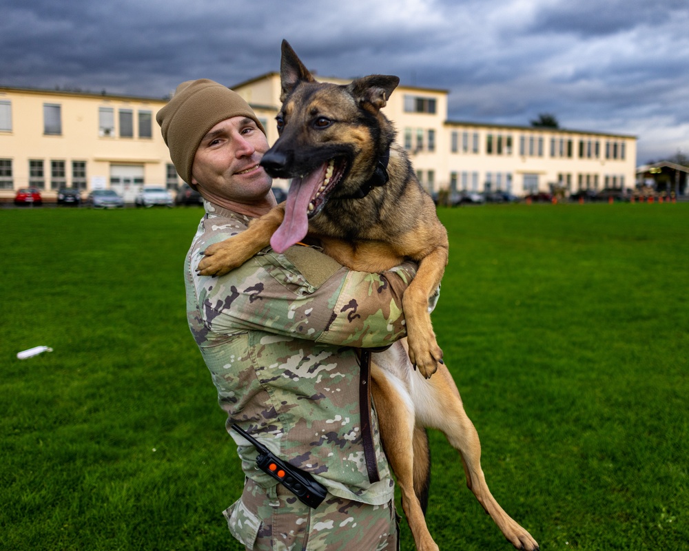 MWD Heli and Sgt. Jacomine