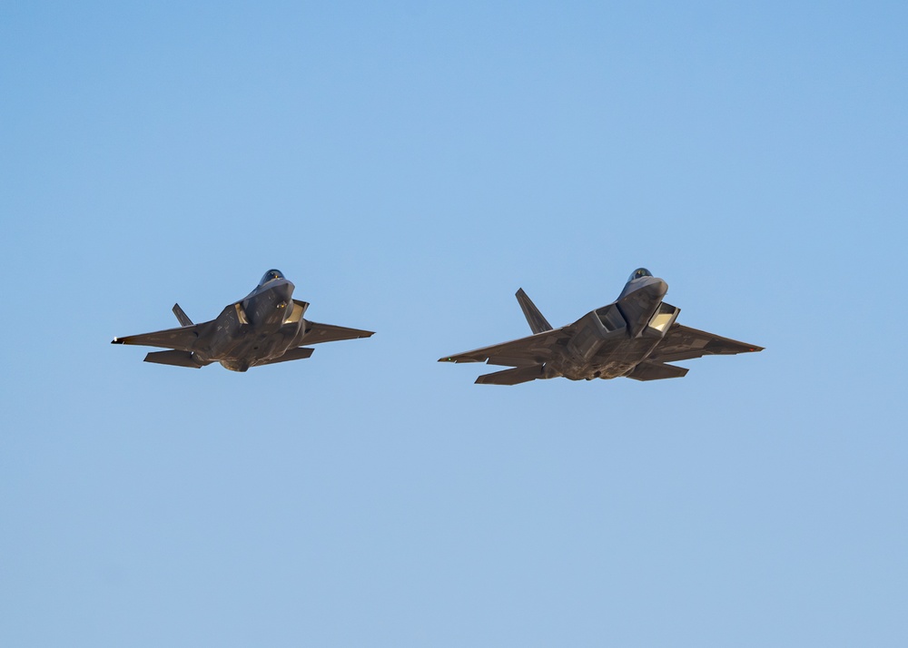 F-22 Demo Team practices with F-35 Demo Team at Hill AFB