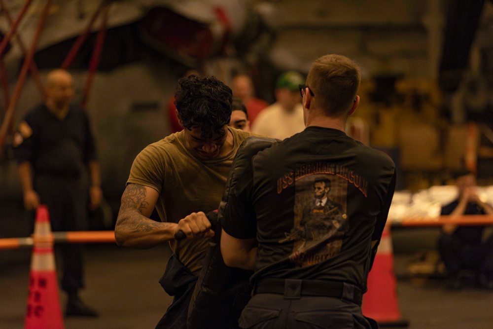 Abraham Lincoln Sailors participate in security drills