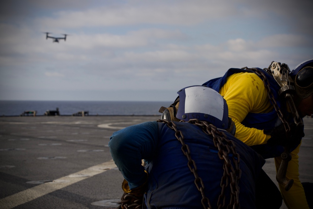 USS Harpers Ferry Conducts Flight Operations Off the Coast of San Clemente Island