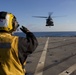 USS Harpers Ferry Conducts Flight Operations with Air Force Off the Coast of San Clemente Island