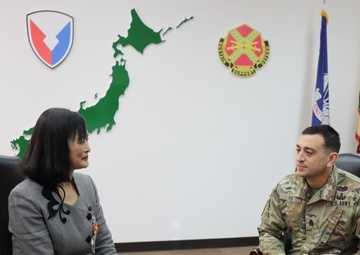 USAG Japan’s top NCO talks community partnership strides with local mayor during outgoing office call