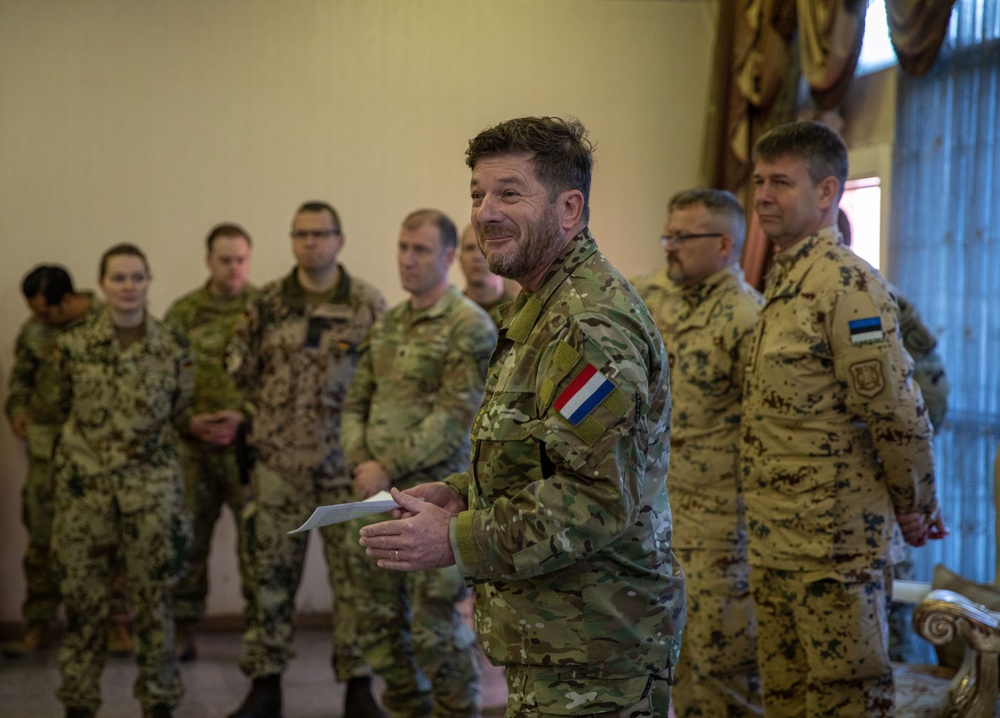 Coalition Forces Members Receive Coins