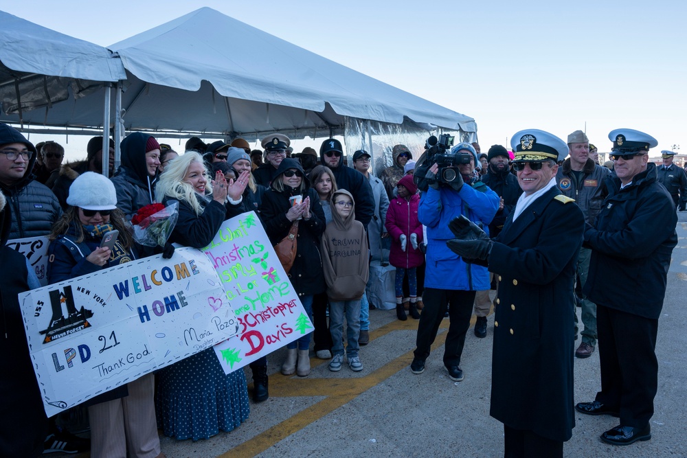 Commander, U.S. 2nd Fleet Welcomes USS New York (LPD 21) Home to Naval Station Norfolk