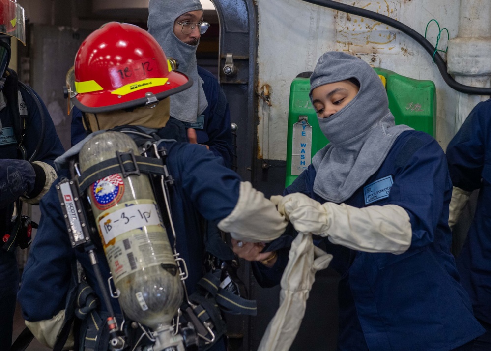 Firefighting Drills aboard Theodore Roosevelt