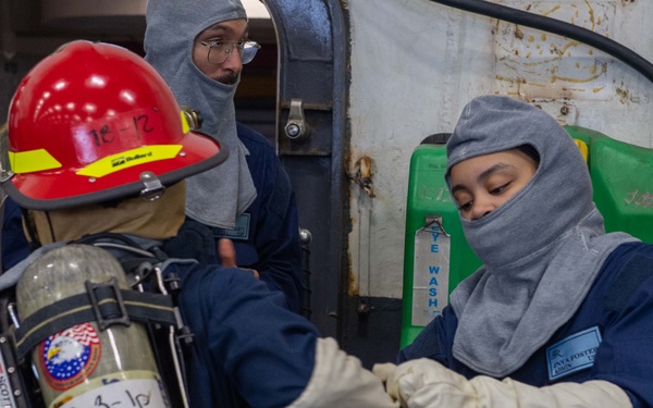 Firefighting Drills aboard Theodore Roosevelt