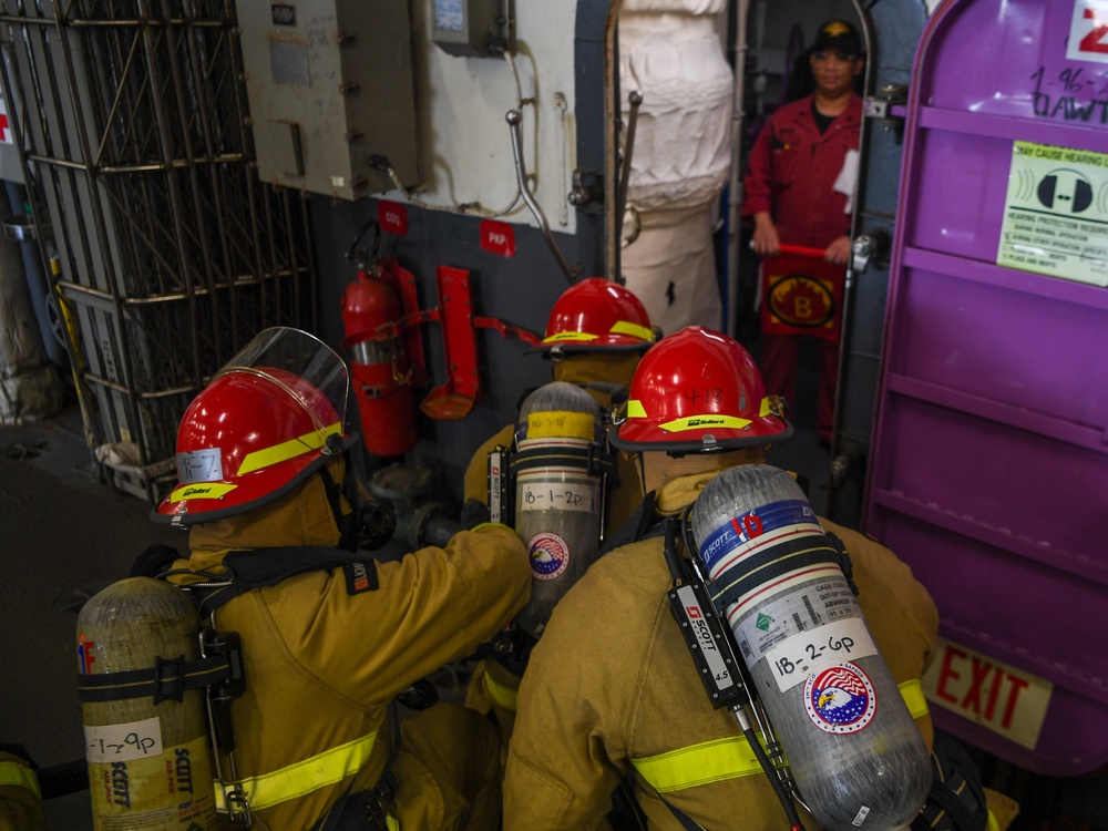 Firefighting Drills aboard Theodore Roosevelt