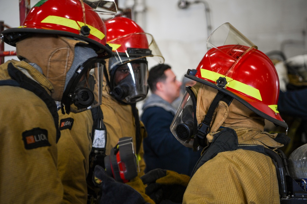 Firefighting Drills aboard Theodore Roosevelt