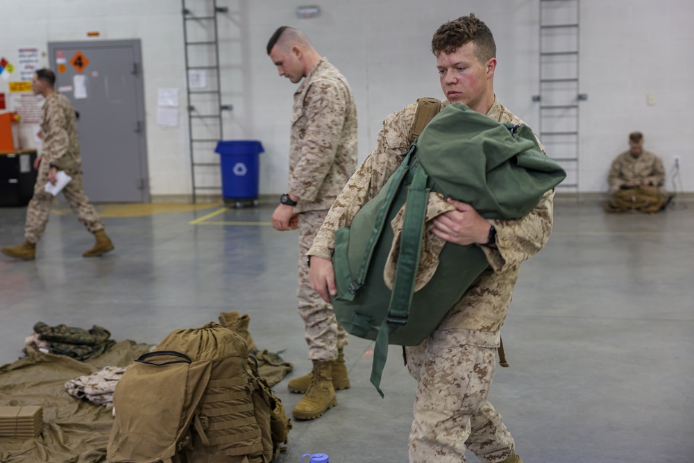 U.S. Marines with Fox Company 2/23 prepare for the unit deployment program