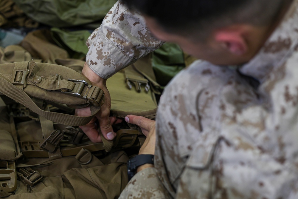 U.S. Marines with Fox Company 2/23 prepare for the unit deployment program