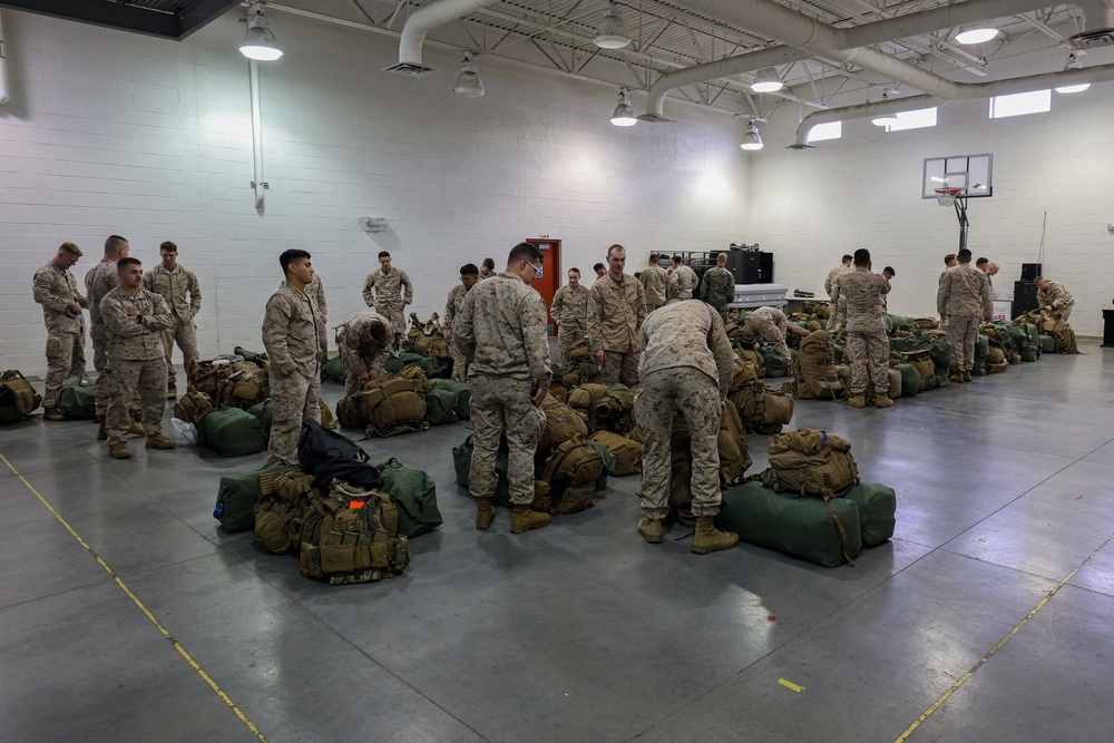 U.S. Marines with Fox Company 2/23 Say Their Goodbyes Before Leaving for The Unit Deployment Program