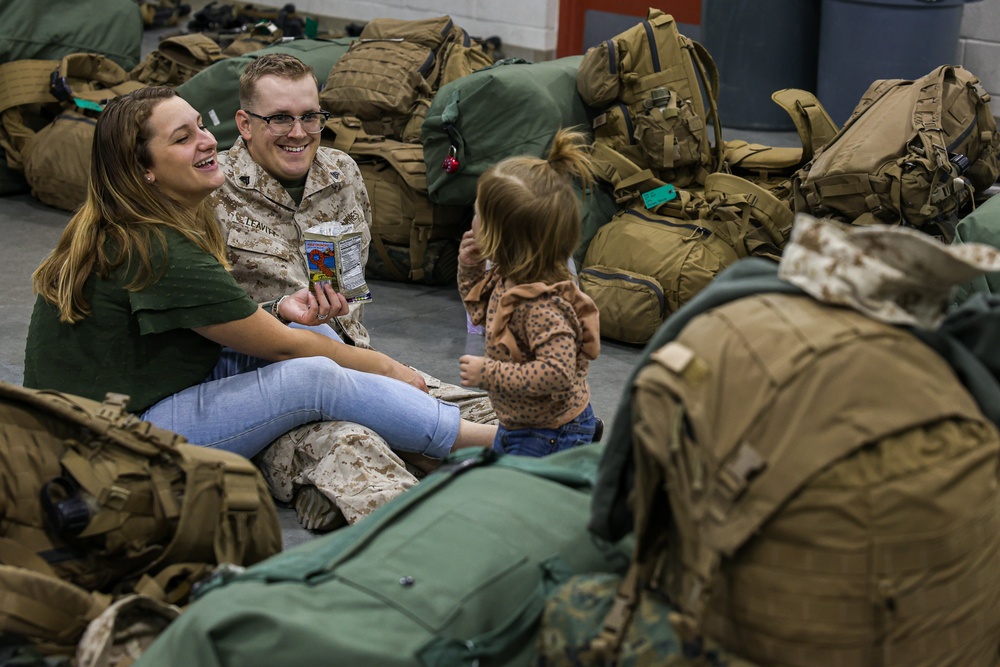 U.S. Marines with Fox Company 2/23 Say Their Goodbyes Before Leaving for The Unit Deployment Program